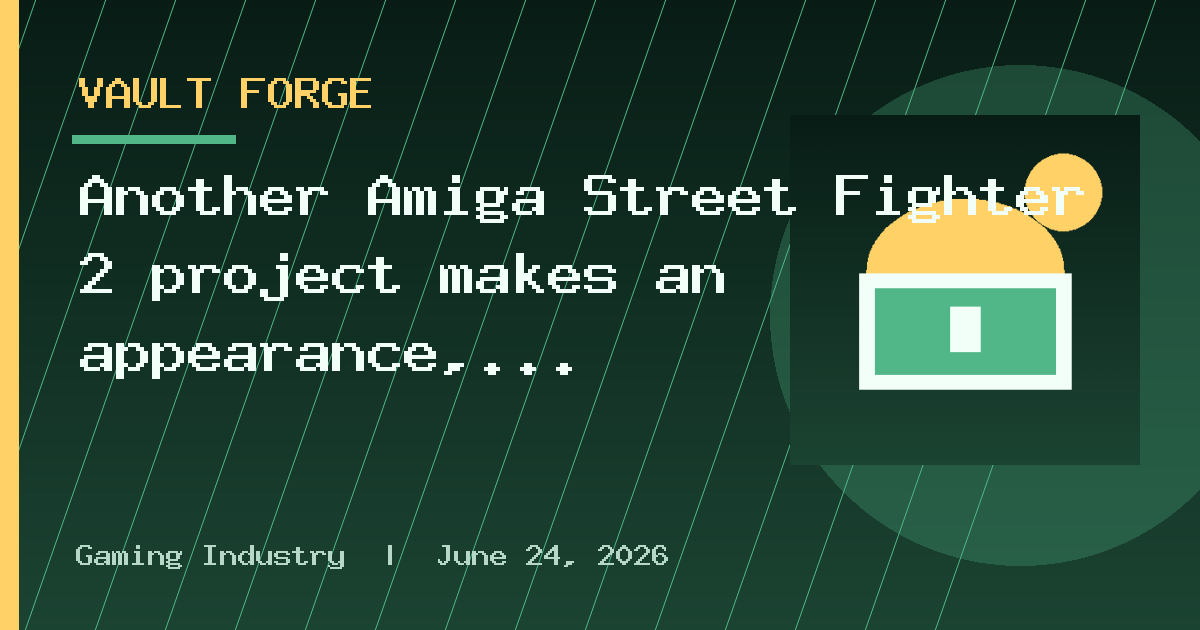 Another Amiga Street Fighter 2 project makes an appearance, and it's looking