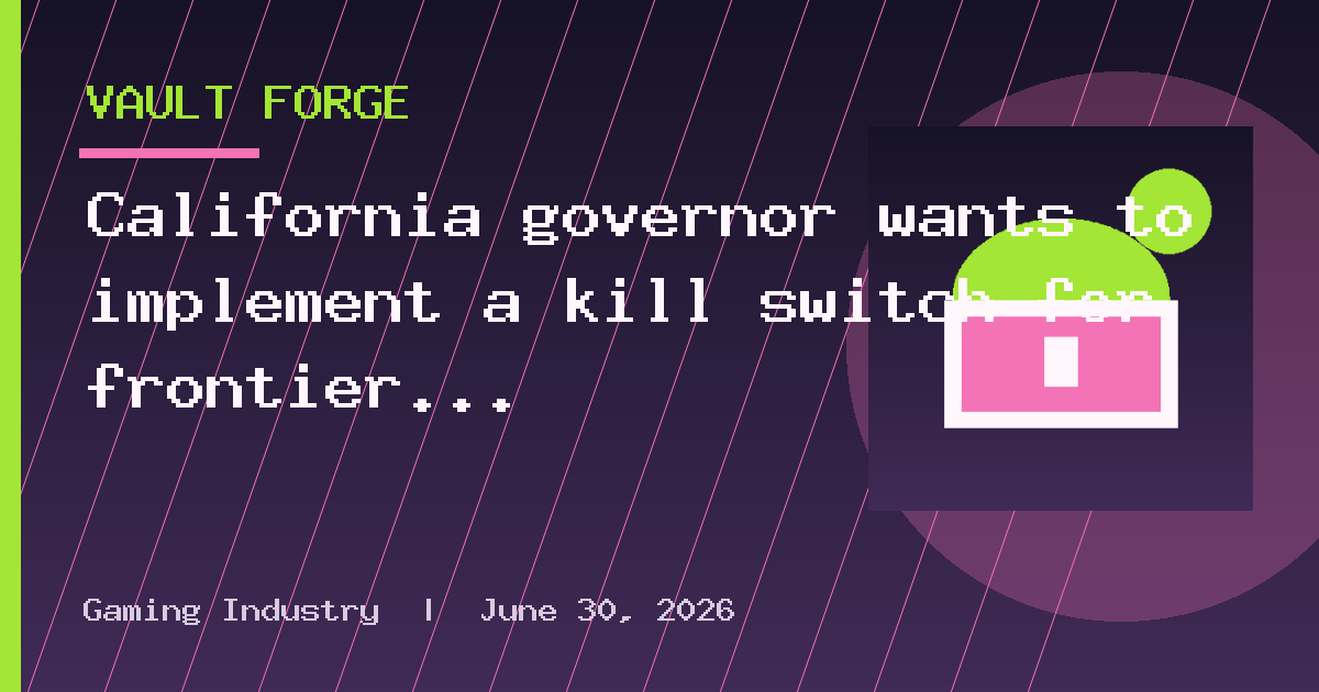 California governor wants to implement a kill switch for frontier AI models