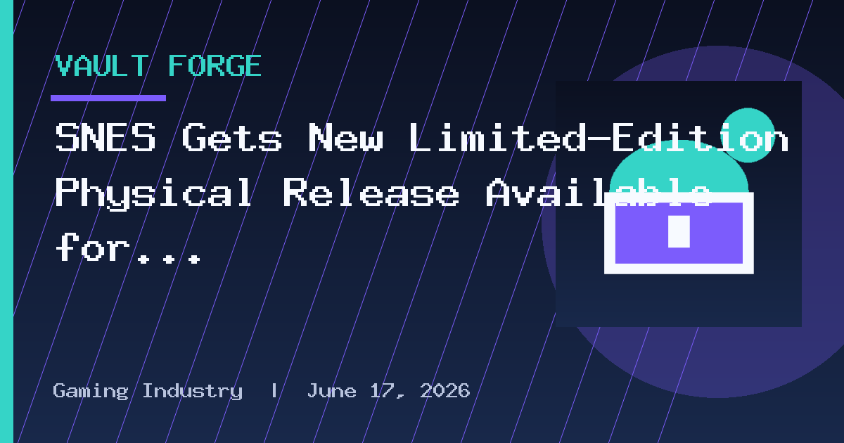 SNES Gets New Limited-Edition Physical Release Available for Preorder Now